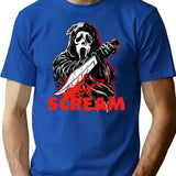 Scream Movie T-Shirt for Men & Women, T-Shirts Graphic Tee - Blue