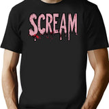 Scream Pink Drip T-Shirt for Men & Women, T-Shirts Graphic Tee - Black
