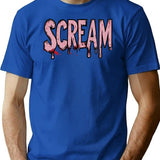 Scream Pink Drip T-Shirt for Men & Women, T-Shirts Graphic Tee - Blue