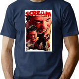 Scream Stu Picture Art T-Shirt for Men & Women, T-Shirts Graphic Tee - Navy