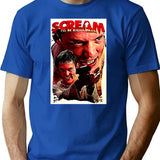 Scream Stu Picture Art T-Shirt for Men & Women, T-Shirts Graphic Tee - Blue