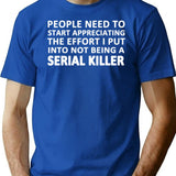 Serial Killer T-Shirt for Men & Women, T-Shirts Graphic Tee - Blue