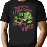 Shapeshifting Lizard People Control The World Alien Conspiracy Horror B-Movie Tee T-Shirt for Men & Women, T-Shirts Graphic Tee - Black