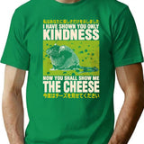 Show Me The Cheese Rat Minimalist Graphic T-Shirt - Unisex Streetwear Tee - Green