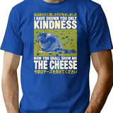 Show Me The Cheese Rat Minimalist Graphic T-Shirt - Unisex Streetwear Tee - Blue