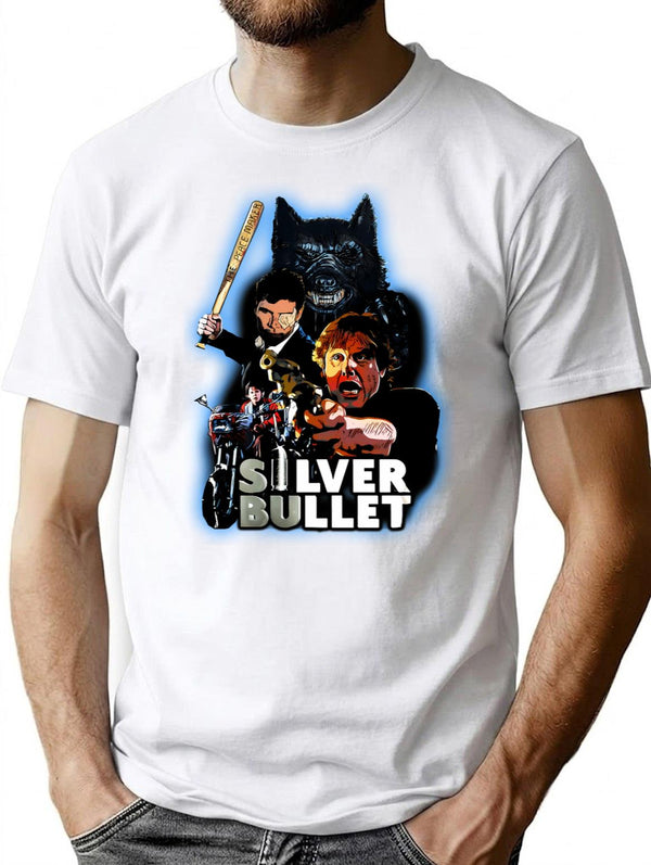 Silver Bullet T-Shirt for Men & Women, T-Shirts Graphic Tee - White
