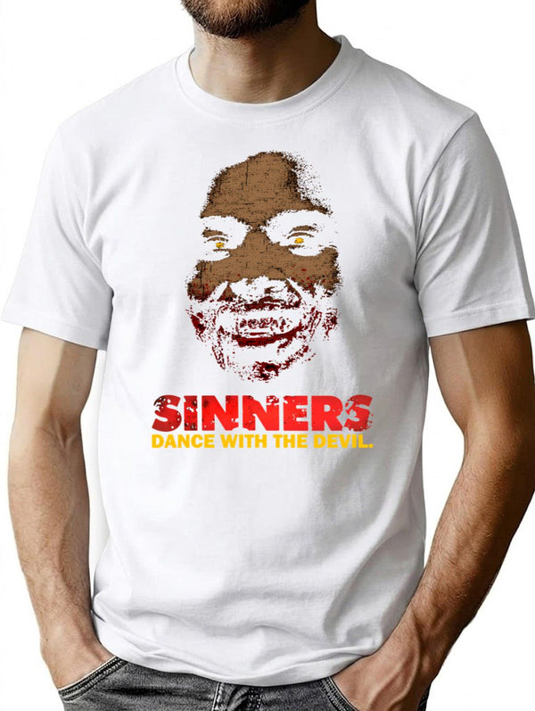 Sinners T-Shirt for Men & Women, T-Shirts Graphic Tee - White