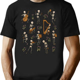 Skeleton Orchestra T-Shirt for Men & Women, T-Shirts Graphic Tee - Black
