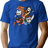 Slasher Kitties (Group Of 6) T-Shirt for Men & Women, T-Shirts Graphic Tee - Blue