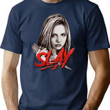 Slay T-Shirt for Men & Women, T-Shirts Graphic Tee - Navy