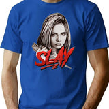 Slay T-Shirt for Men & Women, T-Shirts Graphic Tee - Blue