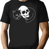 Spooky Cat T-Shirt for Men & Women, T-Shirts Graphic Tee - Black