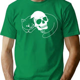 Spooky Cat T-Shirt for Men & Women, T-Shirts Graphic Tee - Green