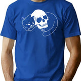 Spooky Cat T-Shirt for Men & Women, T-Shirts Graphic Tee - Blue