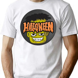 Spooky Frankenstein Halloween Sticker Creepy Cute Monster Design T-Shirt for Men & Women, T-Shirts Graphic Tee - White