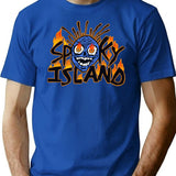Spooky Island T-Shirt for Men & Women, T-Shirts Graphic Tee - Blue
