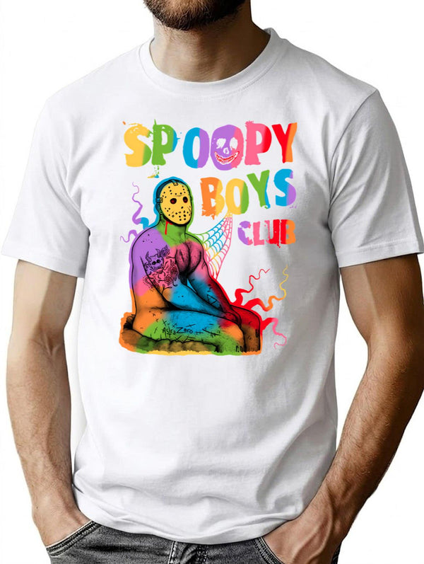Spoopy Boys Club - Pride Edition T-Shirt for Men & Women, T-Shirts Graphic Tee - White