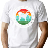 Staffie Dog Summer Vintage Minimalist Graphic T-Shirt - Unisex Streetwear Tee - White