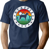 Staffie Dog Summer Vintage Minimalist Graphic T-Shirt - Unisex Streetwear Tee - Navy