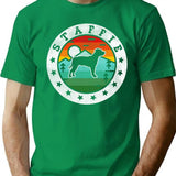 Staffie Dog Summer Vintage Minimalist Graphic T-Shirt - Unisex Streetwear Tee - Green