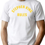 Stephen King Rules - Monster Squad T-Shirt for Men & Women, T-Shirts Graphic Tee - White