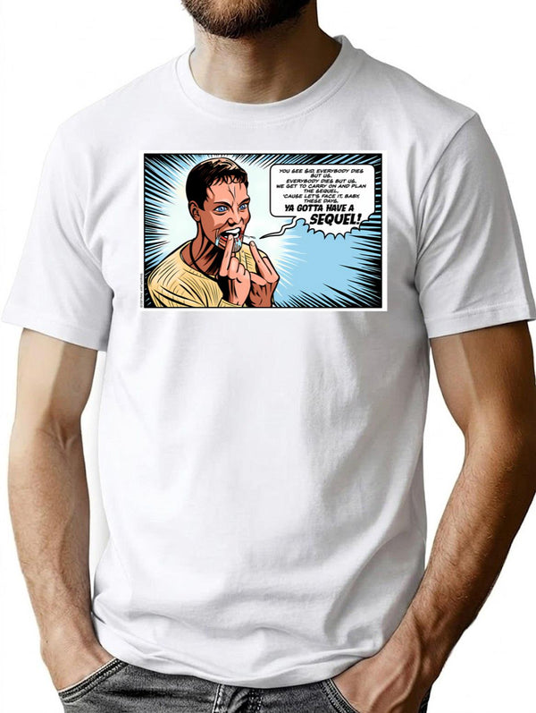 Stu Macher Scream Movie Comic Adaption Panel Art T-Shirt for Men & Women, T-Shirts Graphic Tee - White