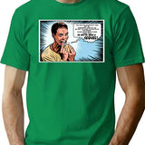Stu Macher Scream Movie Comic Adaption Panel Art T-Shirt for Men & Women, T-Shirts Graphic Tee - Green