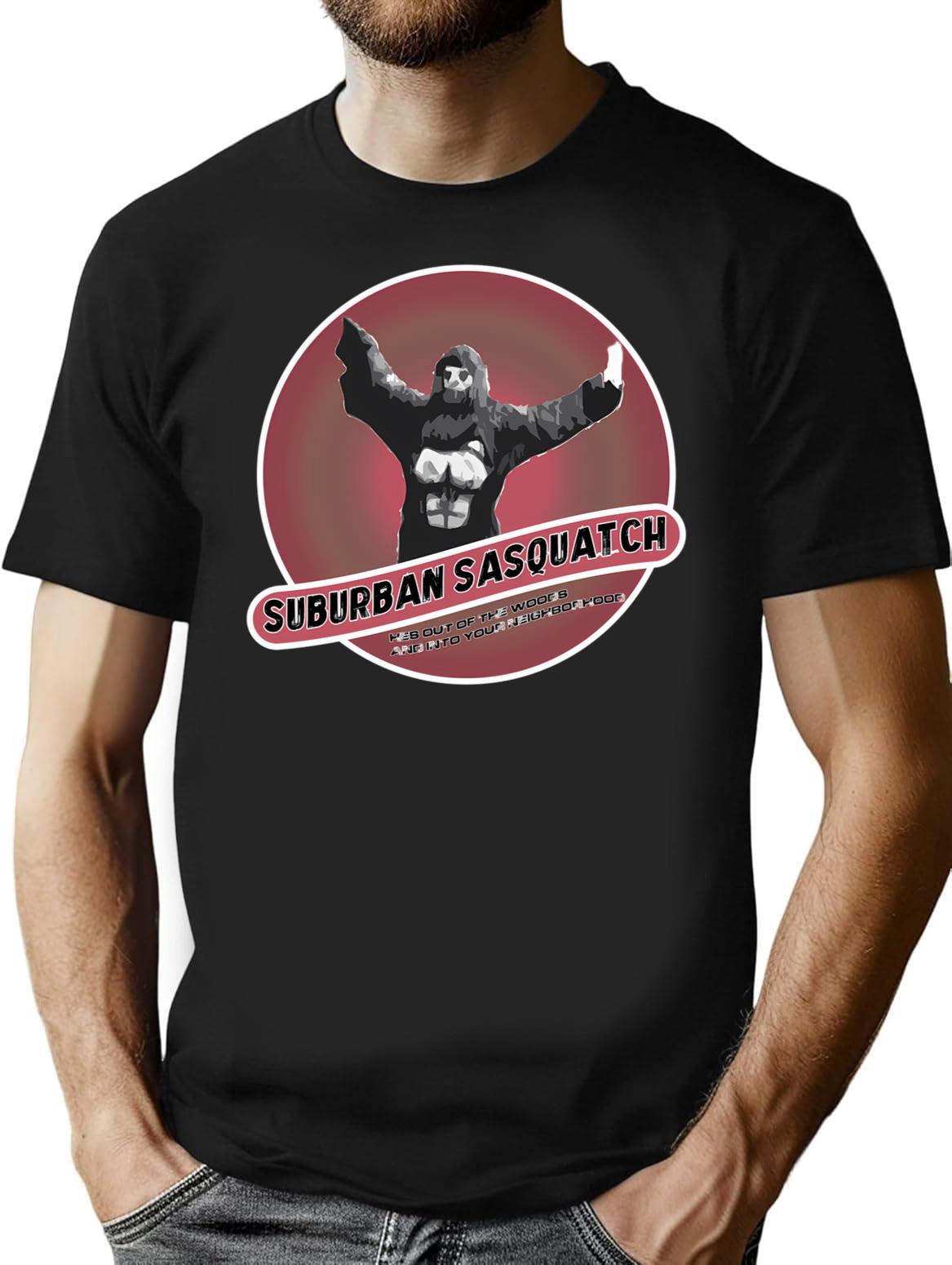 Suburban Sasquatch - B Movie Clean T-Shirt for Men & Women, T-Shirts Graphic Tee - Black