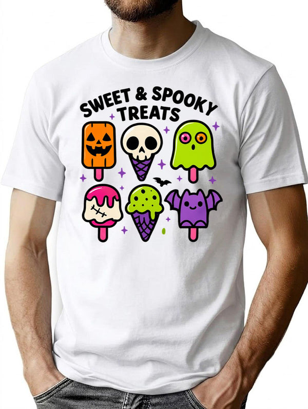 Sweet And Spooky Treats Cute Summerween Desserts T-Shirt for Men & Women, T-Shirts Graphic Tee - White
