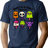 Sweet And Spooky Treats Cute Summerween Desserts T-Shirt for Men & Women, T-Shirts Graphic Tee - Navy