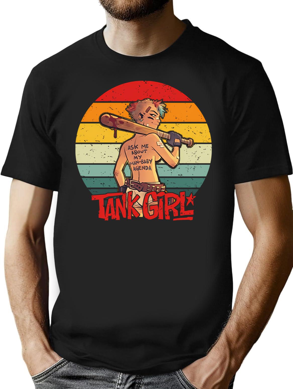 Tank Girl Vintage T-Shirt for Men & Women, T-Shirts Graphic Tee - Black