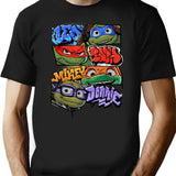 Teenage Mutant Ninja Turtles Mutant Mayhem Graffiti Names T-Shirt Teenage Mutant Ninja Turles Tee Ninja Turtle Lovers Fan Hawaiian Shirt T-Shirt for Men & Women, T-Shirts Graphic Tee - Black
