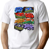Teenage Mutant Ninja Turtles Mutant Mayhem Graffiti Names T-Shirt Teenage Mutant Ninja Turles Tee Ninja Turtle Lovers Fan Hawaiian Shirt T-Shirt for Men & Women, T-Shirts Graphic Tee - White