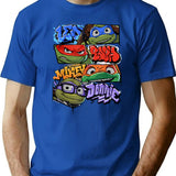 Teenage Mutant Ninja Turtles Mutant Mayhem Graffiti Names T-Shirt Teenage Mutant Ninja Turles Tee Ninja Turtle Lovers Fan Hawaiian Shirt T-Shirt for Men & Women, T-Shirts Graphic Tee - Blue