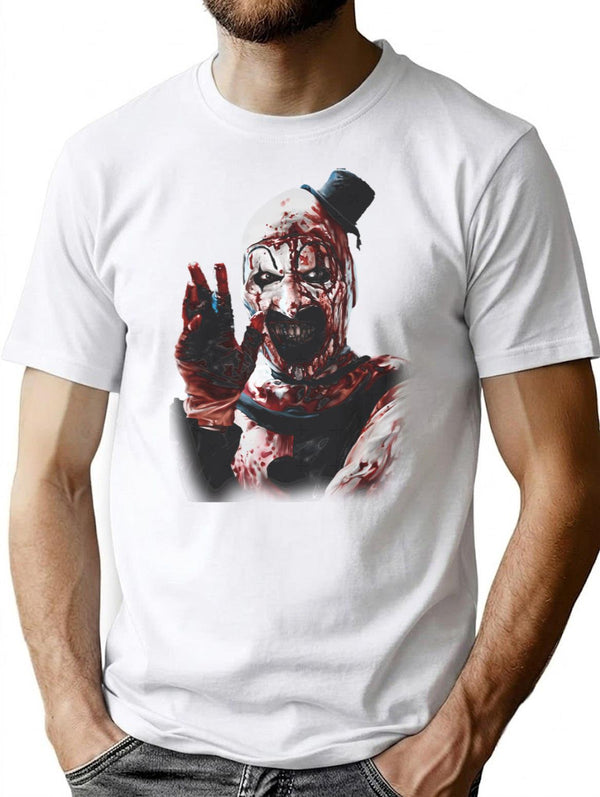 Terrifier 2 Fan Art T-Shirt for Men & Women, T-Shirts Graphic Tee - White