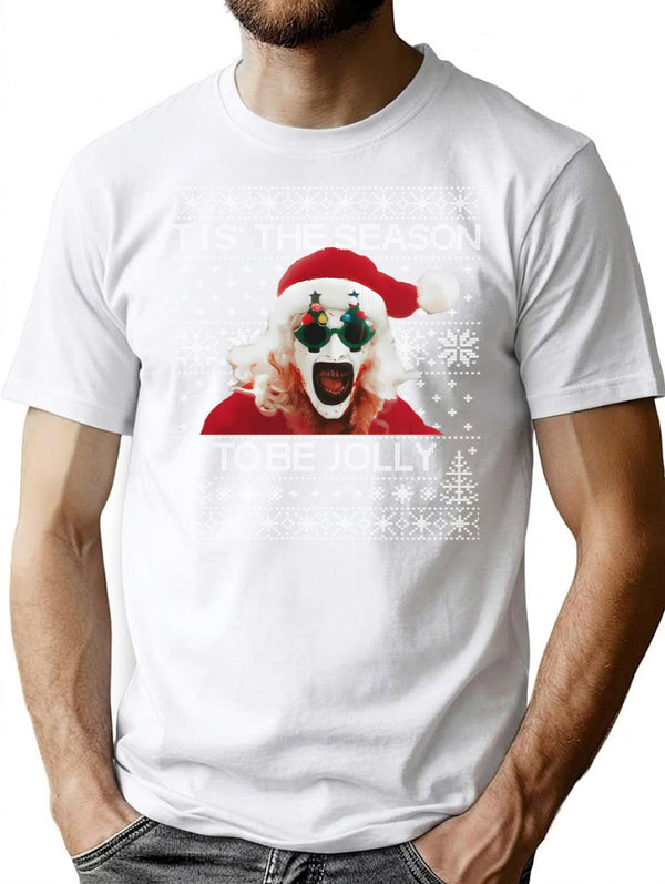 Terrifier 3 Santa Christmas T-Shirt for Men & Women, T-Shirts Graphic Tee - White