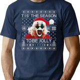 Terrifier 3 Santa Christmas T-Shirt for Men & Women, T-Shirts Graphic Tee - Navy