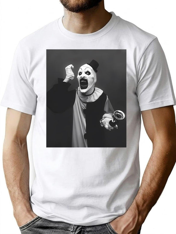 Terrifier Movie Art The Clown T-Shirt for Men & Women, T-Shirts Graphic Tee - White