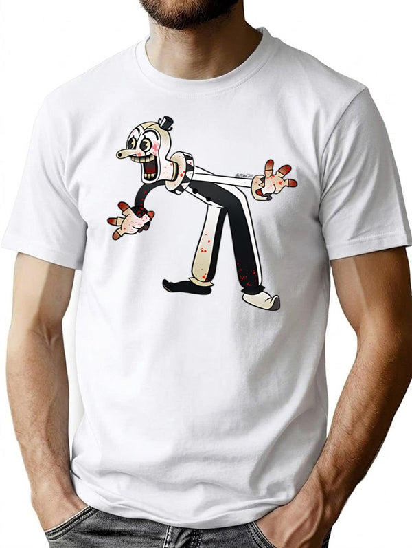 Terrifying Cartoon Clown T-Shirt for Men & Women, T-Shirts Graphic Tee - White