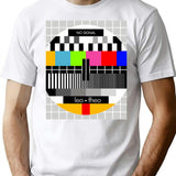 Testival No Signal Tv Test Screen Minimalist Graphic T-Shirt - Unisex Streetwear Tee - White