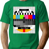 Testival No Signal Tv Test Screen Minimalist Graphic T-Shirt - Unisex Streetwear Tee - Green