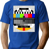 Testival No Signal Tv Test Screen Minimalist Graphic T-Shirt - Unisex Streetwear Tee - Blue
