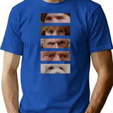 The Burbs Stare - Staredown Collage T-Shirt for Men & Women, T-Shirts Graphic Tee - Blue
