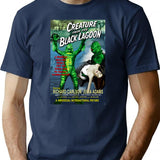 The Creature From The Black Lagoon Retro Style T-Shirt for Men & Women, T-Shirts Graphic Tee - Navy