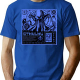 The Cthulhu Poster T-Shirt for Men & Women, T-Shirts Graphic Tee - Blue