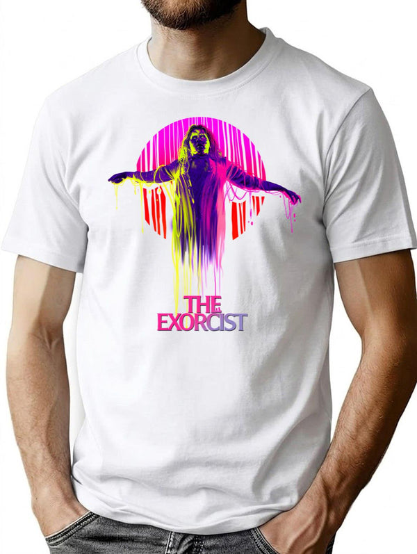 The Exorcist Neon T-Shirt for Men & Women, T-Shirts Graphic Tee - White