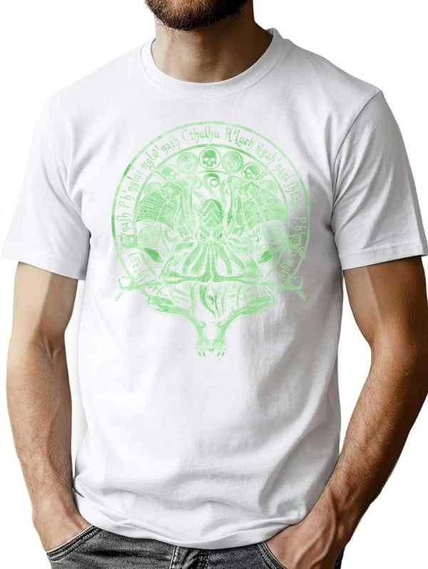 The Idol Sick Green Variant Cthulhu God Art T-Shirt for Men & Women, T-Shirts Graphic Tee - White
