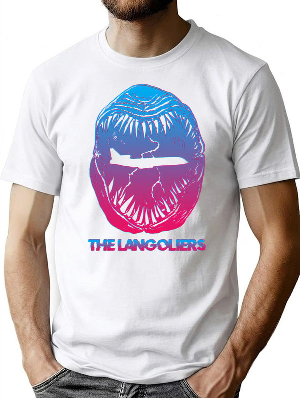 The Langoliers Cyan Magenta 3D Eye Glass T-Shirt for Men & Women, T-Shirts Graphic Tee - White
