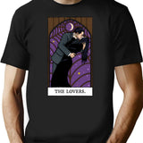 The Lovers Tarot Card T-Shirt for Men & Women, T-Shirts Graphic Tee - Black