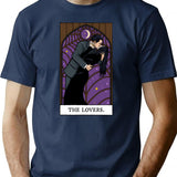 The Lovers Tarot Card T-Shirt for Men & Women, T-Shirts Graphic Tee - Navy